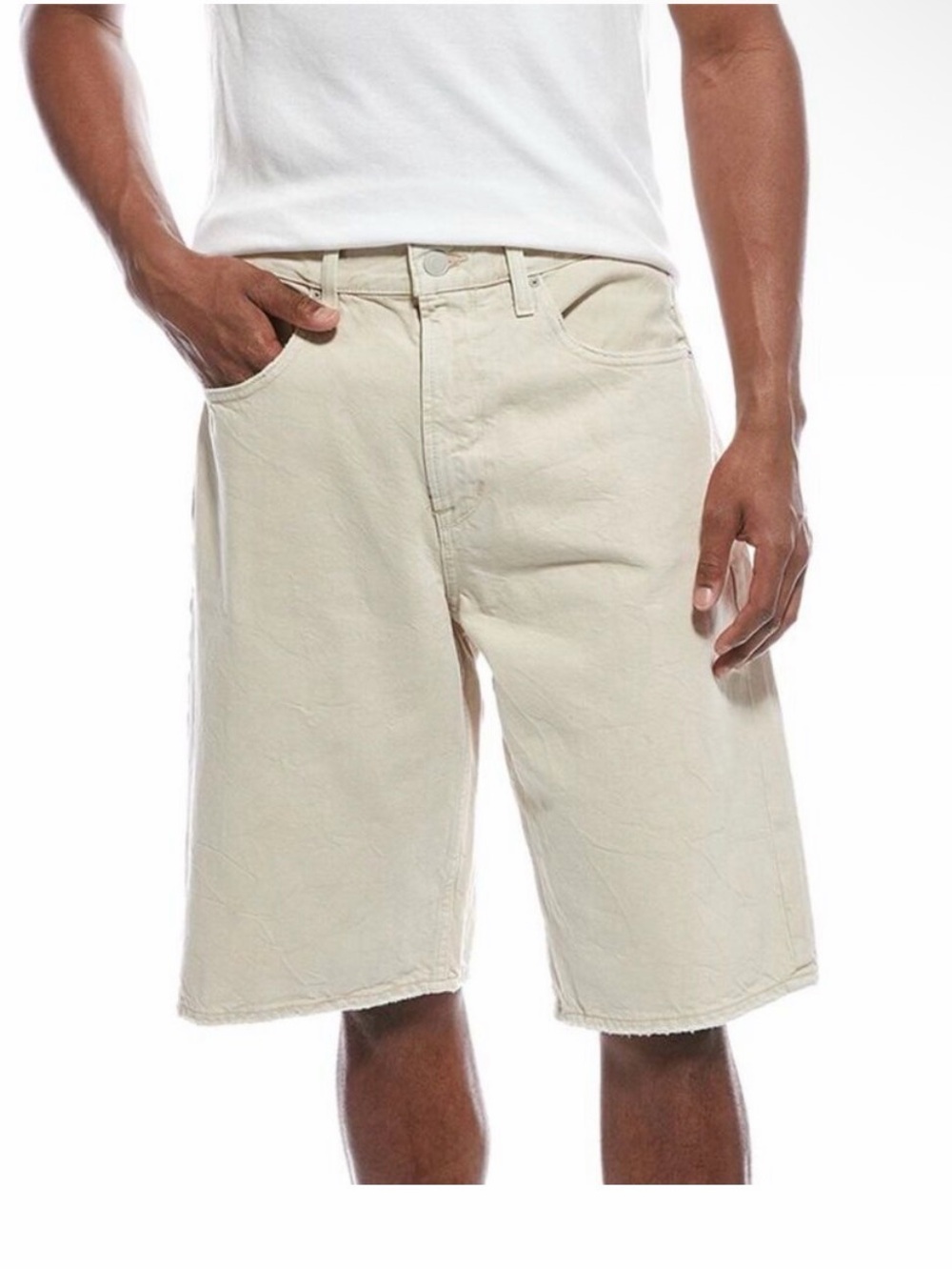 Hudson Mens Jeans 90'S Baggy Short, Beige